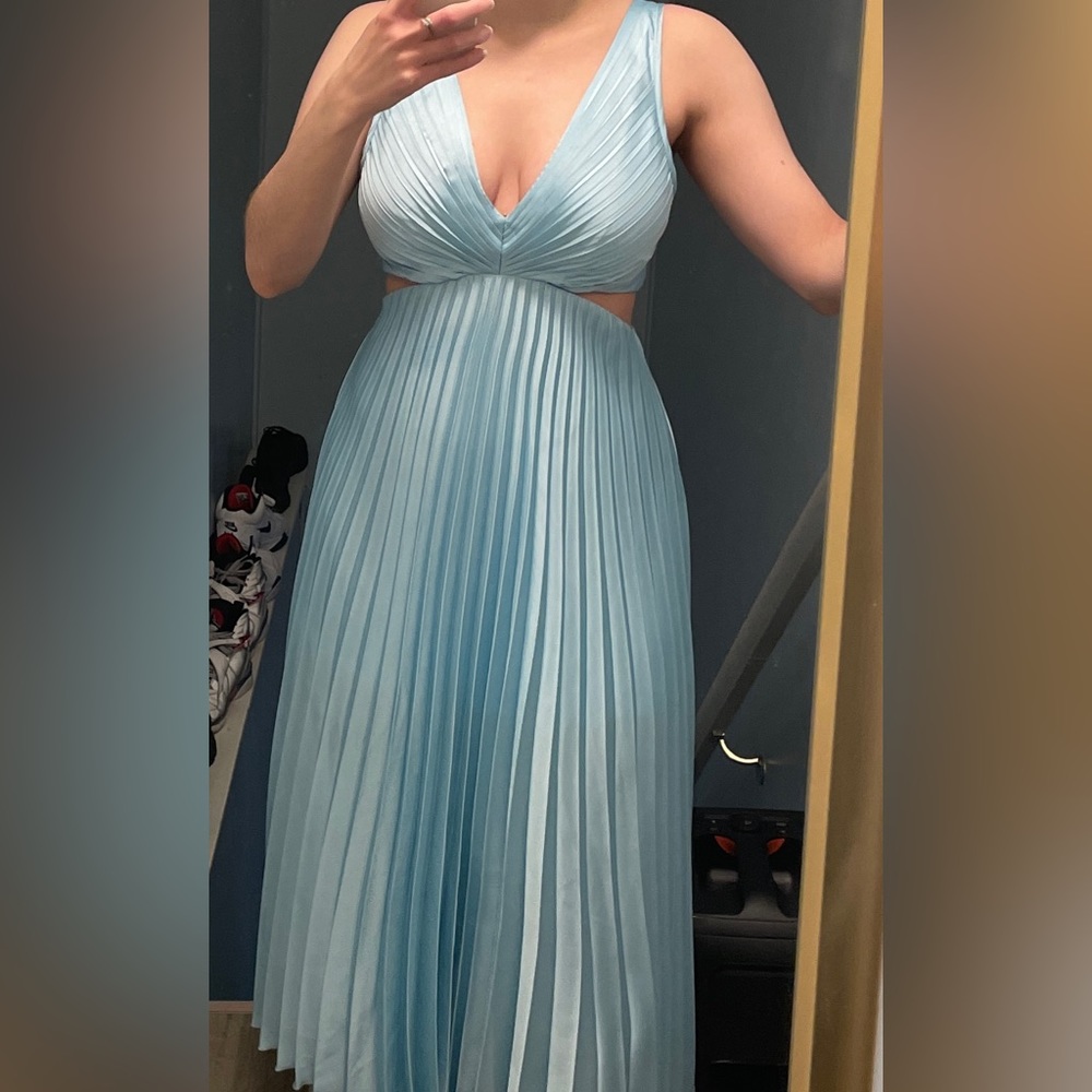 Giselle pleated cutout maxi dress